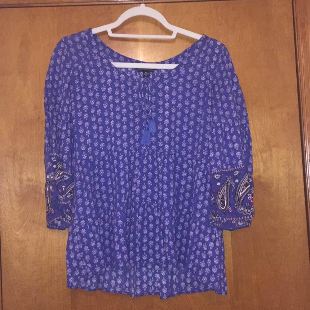 AEO Floral Design 3/4 Sleeved Blouse